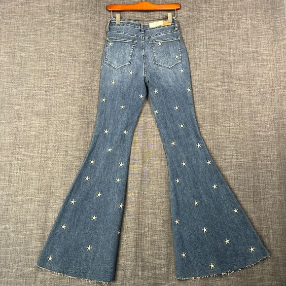 NWT Judy Blue Star Embroidered High Rise Trouser Flare Jeans Sz 1 Waist 25 - Picture 4 of 12